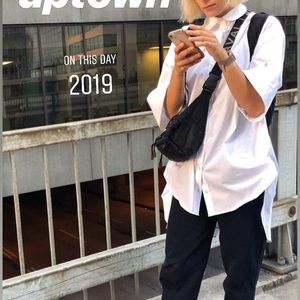 Ultra oversized white button up